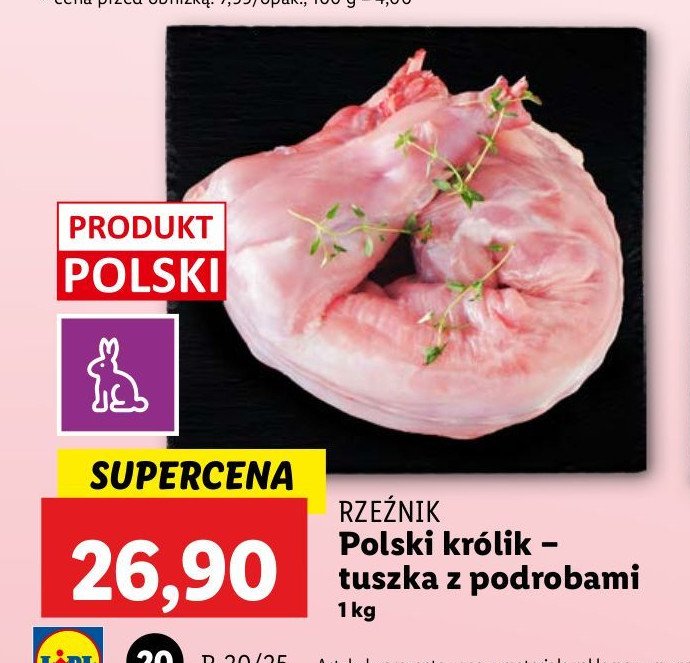 Królik z podrobami Rzeźnik codzienna dostawa promocja w Lidl