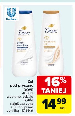 Żel pod prysznic Dove nourishing silk promocja w Carrefour Market