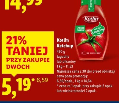 Ketchup pikantny promocja w Lidl