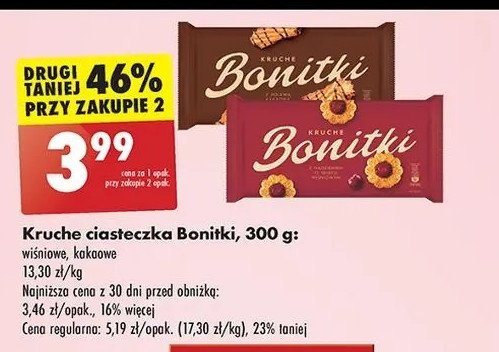 Ciastka twistery z nadzieniem wiśniowym Bonitki promocja