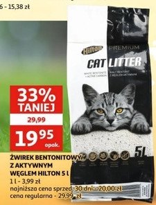 Żwirek dla kota bentonitowy z aktywnym węglem Hilton promocja