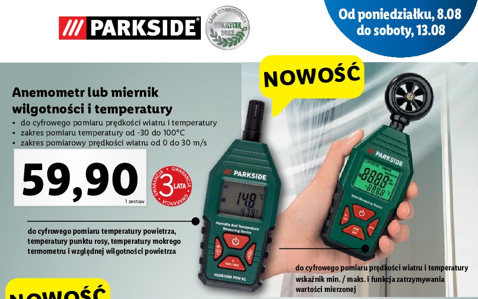 Anemometr Parkside promocja