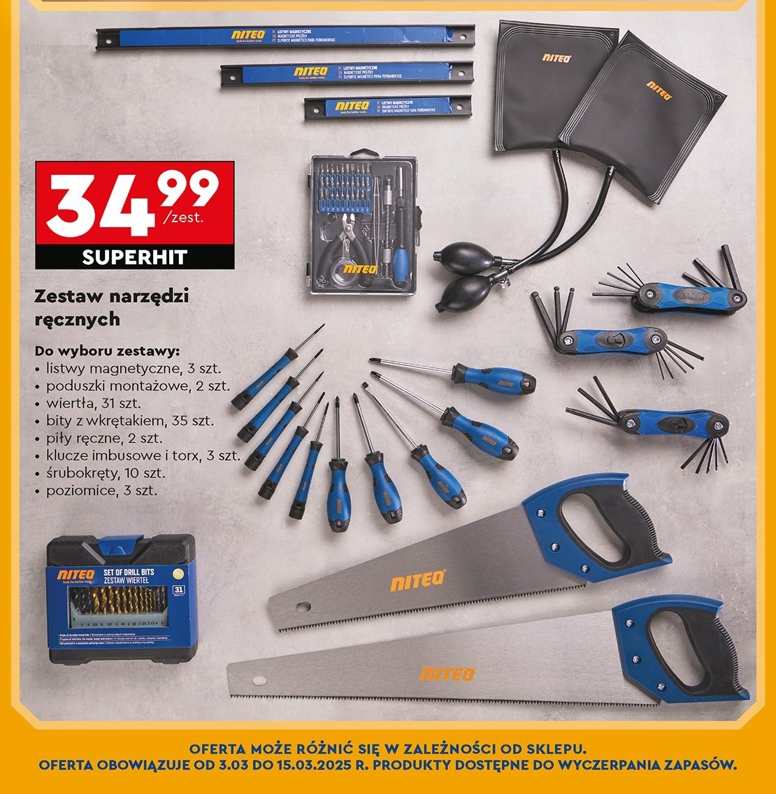 Listwy magnetyczne Niteo tools promocja w Biedronka