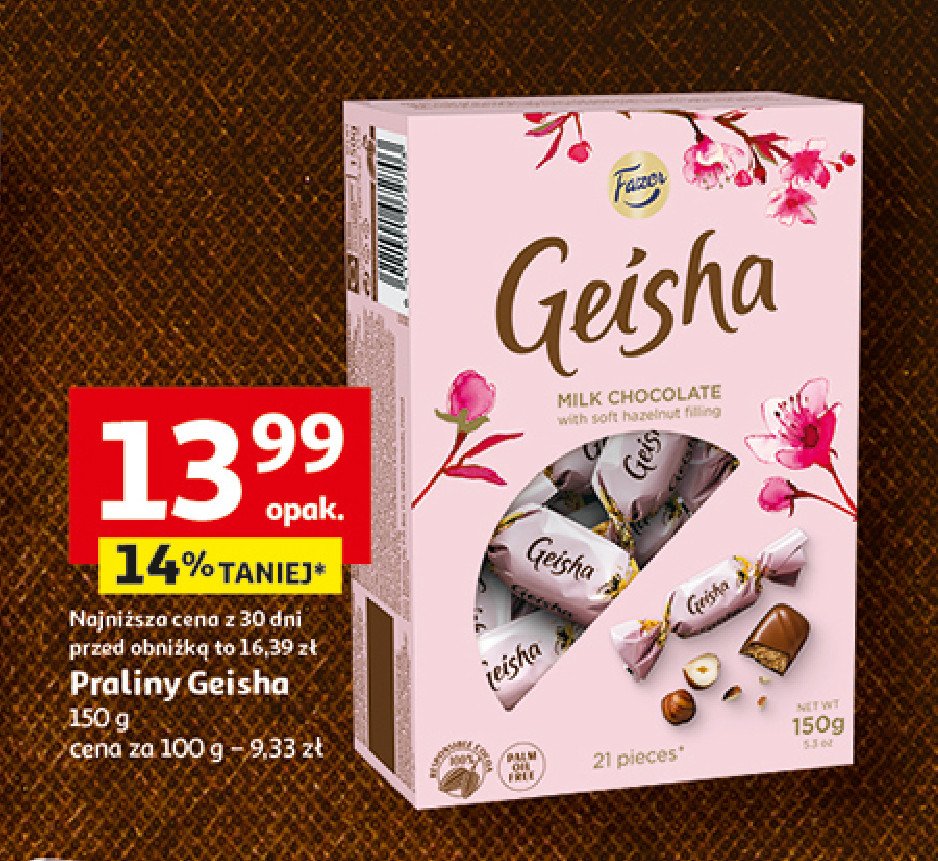 Bombonierka geisha mleczna NOVI promocja w Auchan