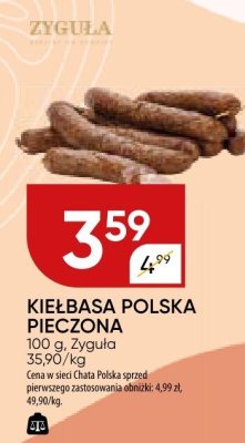 Kiełbasa polska pieczona Żyguła promocja w Chata Polska