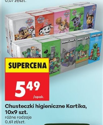 Chusteczki higieniczne, 10x9 szt. promocja w Biedronka
