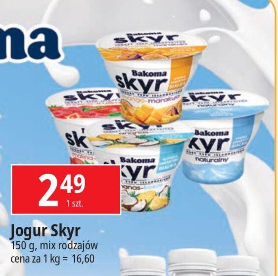 Jogurt mango-marakuja Bakoma skyr promocja w Leclerc