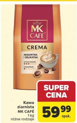 Kawa ziarnista MK CAFÉ Crema promocja w Carrefour Market