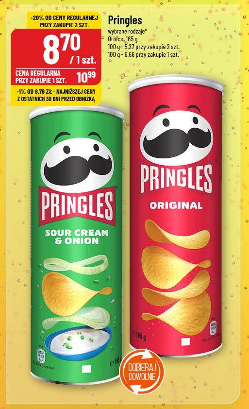 Chipsy śmietana-cebula Pringles promocja w POLOmarket