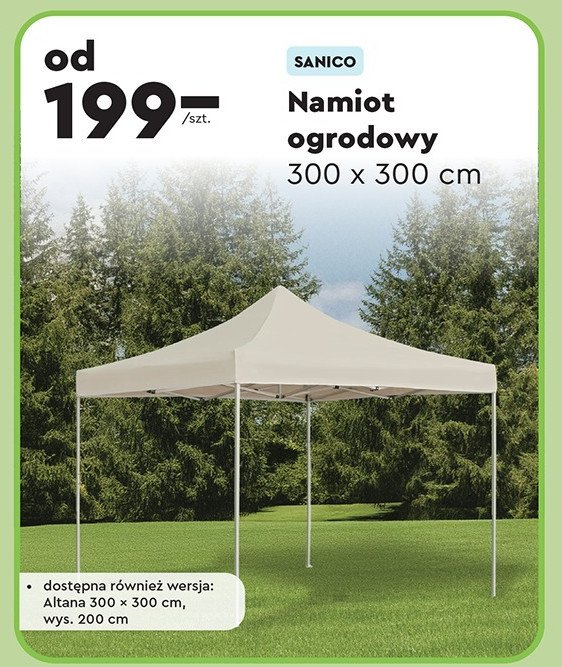 Namiot ogrodowy 300 x 300 cm SANICO promocja w Biedronka