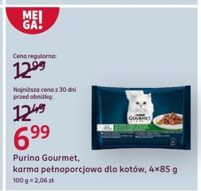 Karma pełnoporcjowa dla kotów, 4×85 g promocja w Rossmann