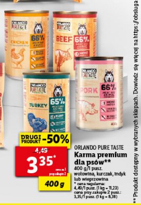 Karma dla ps贸w pure taste z wieprzowin膮 Orlando promocja