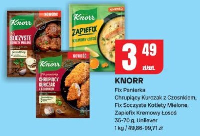 Knorr Fix Panierka chrupiący kurczak z czosnkiem, fix soczyste kotlety mielone, zapiekż kremowy łosoś promocja w Chorten
