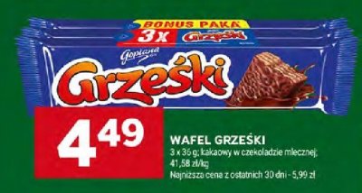 Wafel kakaowy w czekoladzie mlecznej promocja w Stokrotka