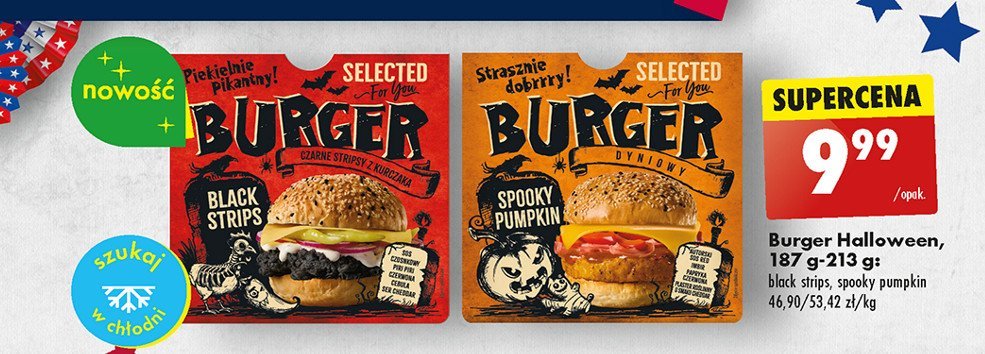 Burger black strips Selected for you promocja w Biedronka