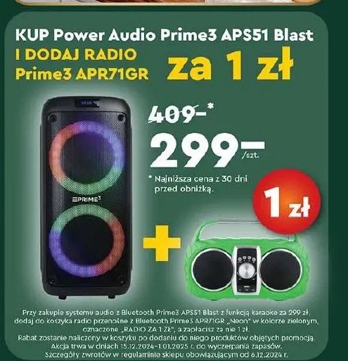 Power audio aps51 blast Prime3 promocja w Biedronka