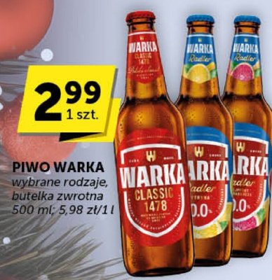 Piwo Warka wybrane rodzaje promocja w ABC