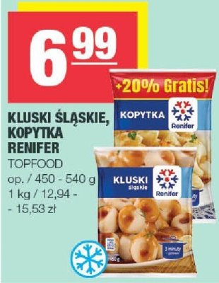 Kluski śląskie, kopytka Renifer TOPFOOD promocja w SPAR