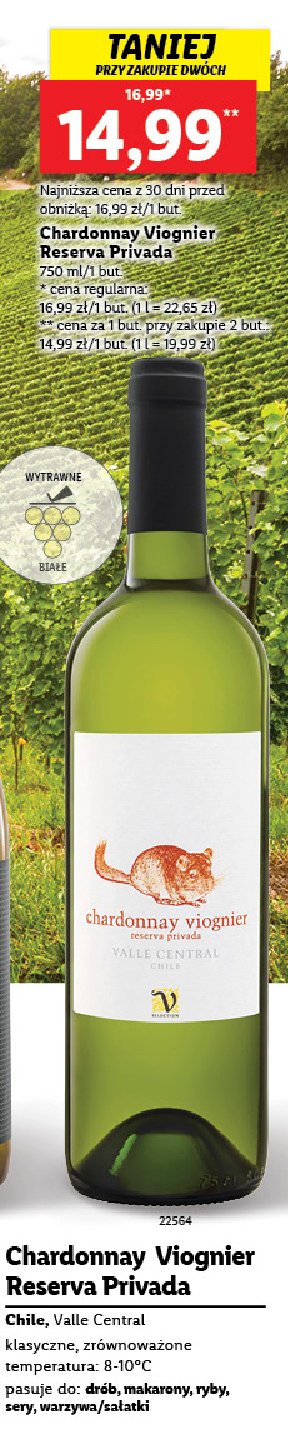 Wino Viognier reserva privada promocja