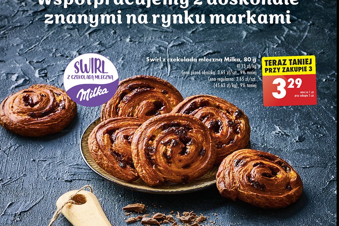 Swirl z czekoladą Milka promocja w Biedronka