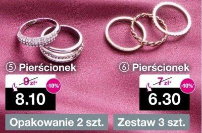 Pierścionek srebrny opakowanie 2 szt. promocja w Woolworth