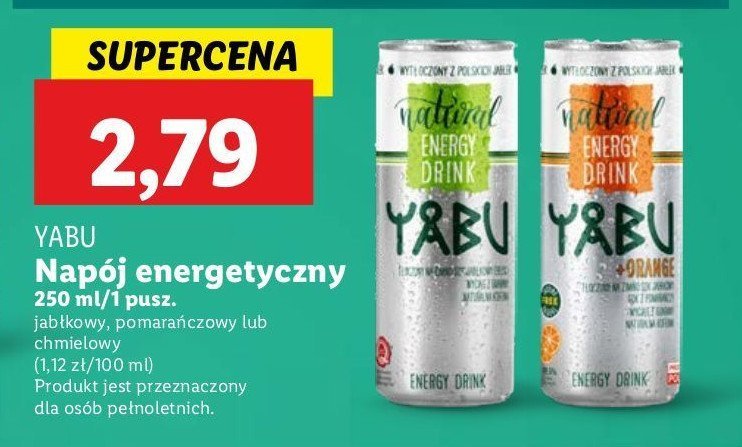 Napój Yabu natural energy drink promocja