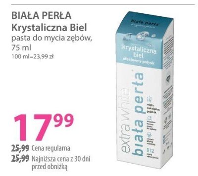 Pasta BIAŁA PERŁA Krystaliczna Biel promocja w Hebe