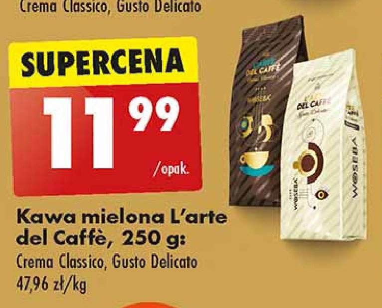 Kawa crema Woseba l'arte del caffe promocja w Biedronka