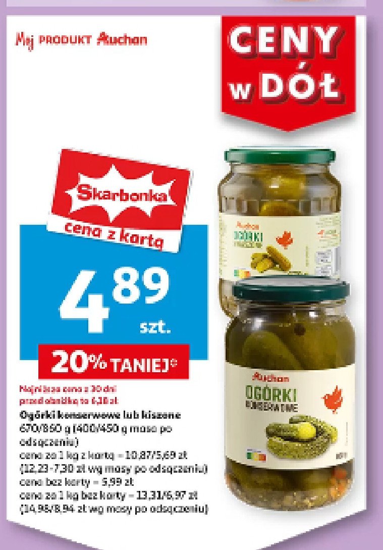 Ogórki kiszone Auchan promocja