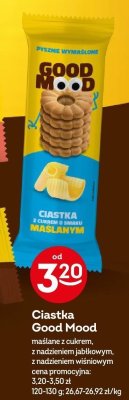 Ciastka Good Mood maślane z cukrem, z nadzieniem jabłkowym, z nadzieniem wiśniowym promocja w Żabka