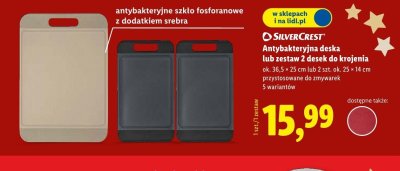 Antybakteryjna deska lub zestaw 2 desek do krojenia SilverCrest promocja w Lidl