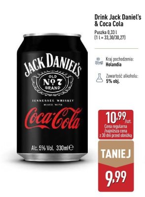 Drink Jack Daniel's & Coca Cola promocja w Aldi