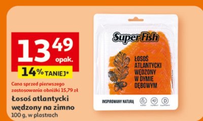 Łosoś atlantycki wędzony na zimno SuperFish promocja w Auchan