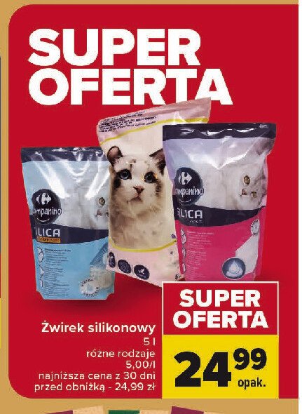 Żwirek dla kota bentonitowy CARREFOUR COMPANINO promocja