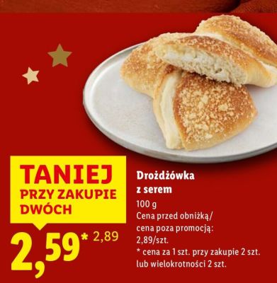 Drożdżówka z serem 100 g promocja w Lidl