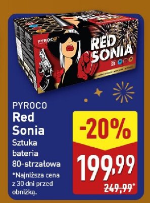 Bateria sztuczne ognie PYROCO Red Sonia 80-strzałowa promocja w Aldi