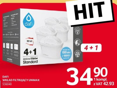 Wkład filtrujący Unimax 4+1 Dafi promocja w Selgros