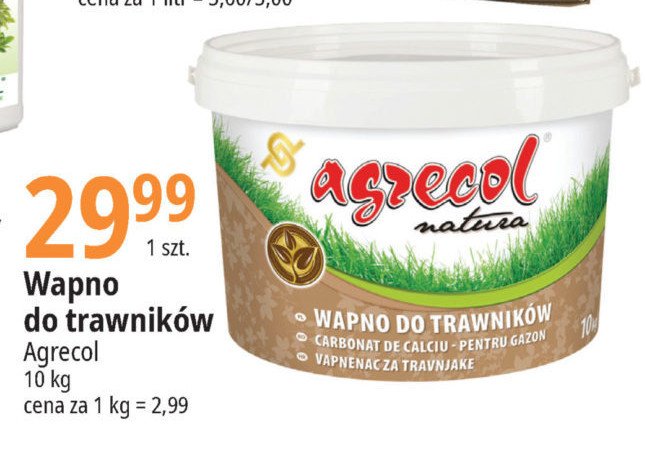 Wapno do trawników Agrecol natura promocja