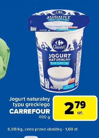 Jogurt naturalny typ grecki Carrefour classic promocja