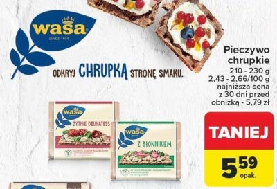 Pieczywo chrupkie Wasa 210-230 g promocja w Carrefour