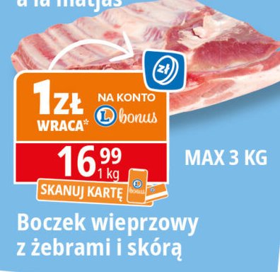 Boczek wieprzowy z żebrami i skórą promocja