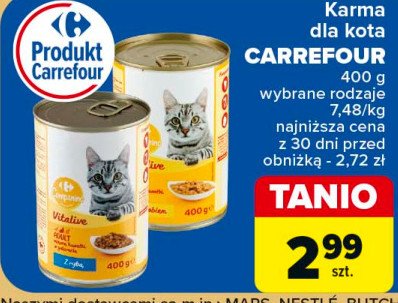 Karma dla kota z rybą CARREFOUR COMPANINO promocja