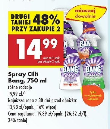 Spray do usuwania tłuszczu Cillit bang usuwa tłuszcz promocja