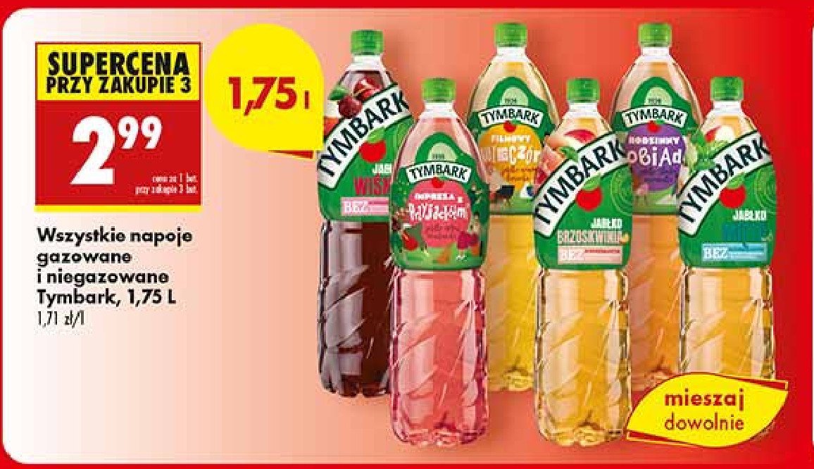 Napój wiśnia-jabłko Tymbark promocja w Biedronka