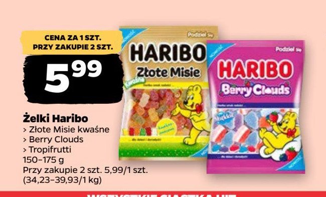 Żelki kwaśne Haribo złote misie promocja