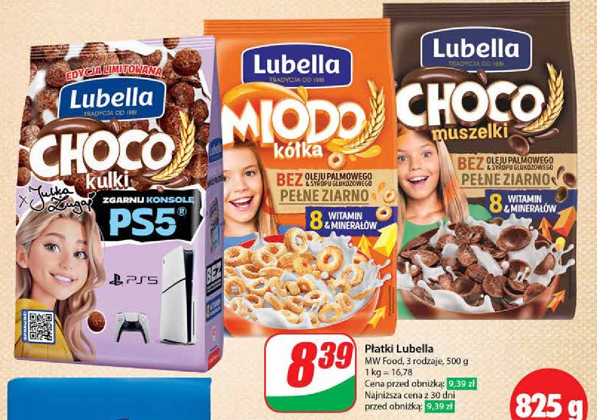 Płatki choco kulki Lubella mlekołaki promocja