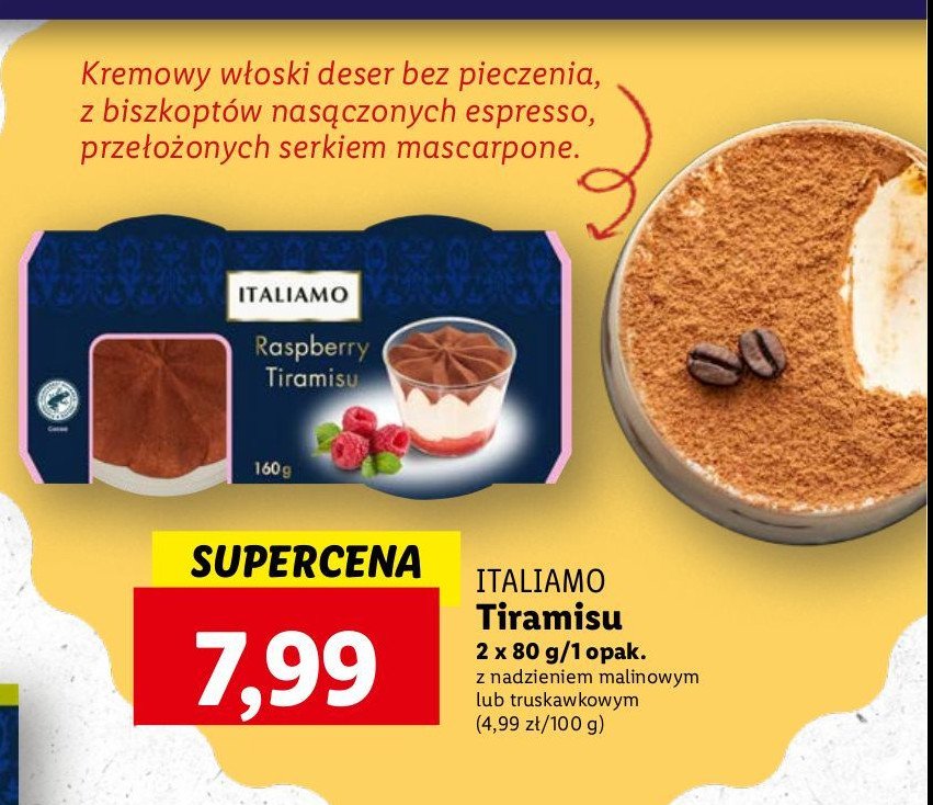 Tiramisu z malinami Italiamo promocja