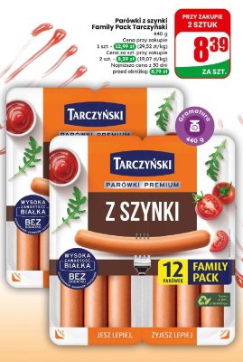 Parówki Premium z szynki Family Pack promocja w Dino
