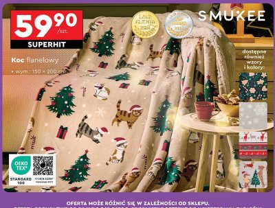 Koc flanelowy  promocja w Biedronka