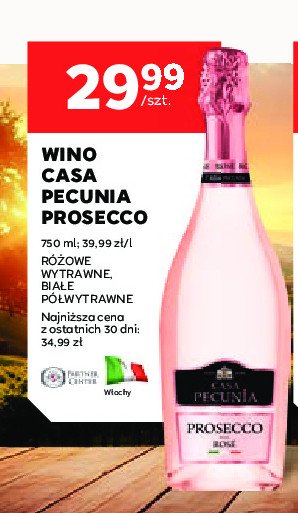 Wino wytrawne Casa pecunia prosecco doc promocja